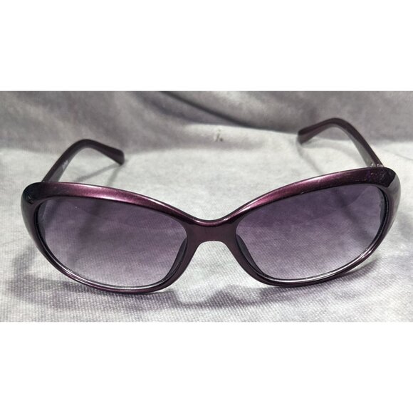 Kay Unger New York Metallic Purple With White Accents Sunglasses